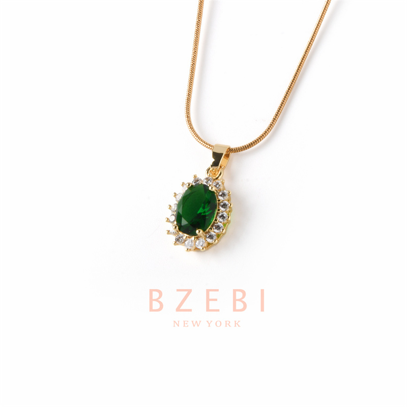 Bzebi Kalung Emas 18k, Kalung Baja Titanium, Kalung Liontin Berlian, Anti Karat, Aksesoris Fashion Wanita Perhiasan Gaya Korea, Hadiah Ulang Tahun 1228st