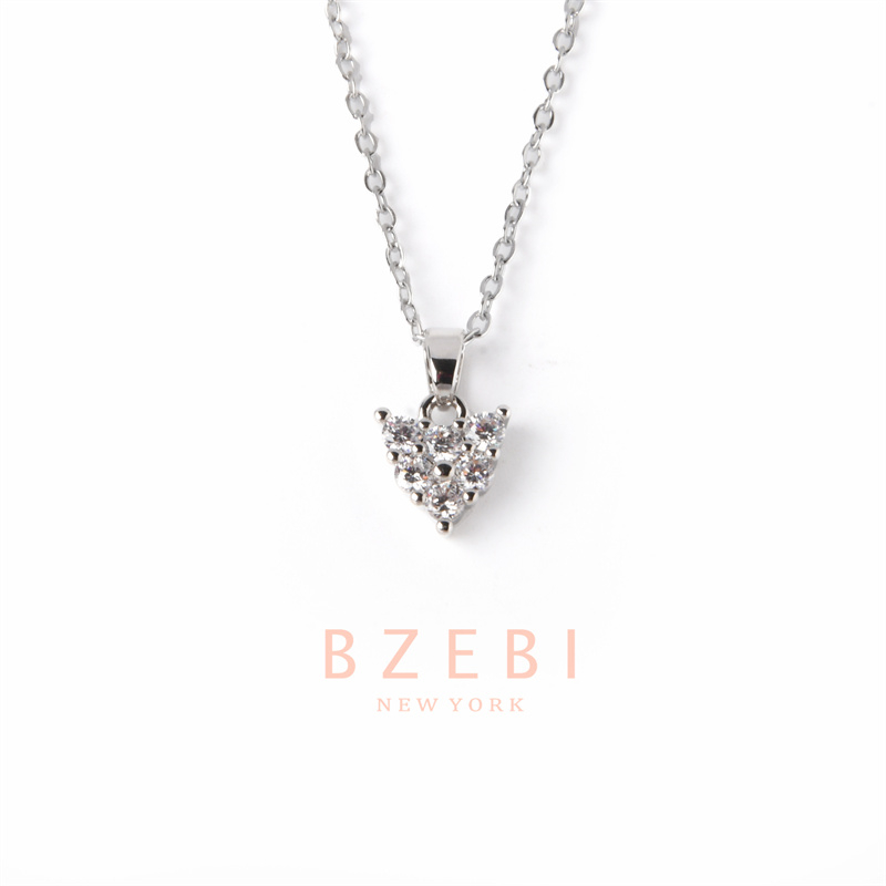 Bzebi Kalung Emas 18k, Kalung Baja Titanium, Kalung Liontin Berlian, Anti Karat, Aksesoris Fashion Wanita Perhiasan Gaya Korea, Hadiah Ulang Tahun 1227st