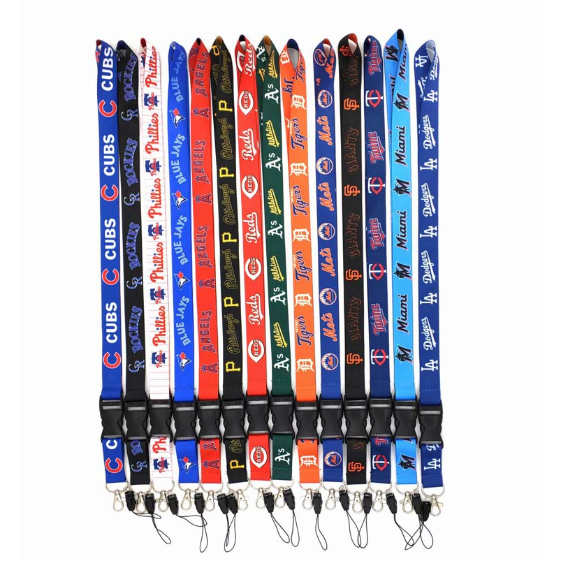 Mlb Baseball Lanyard Ponsel Tali Leher Untuk Gantungan Kunci Tali Anti Hilang &amp; ID Card Holder Sling Untuk Penggemar Olahraga