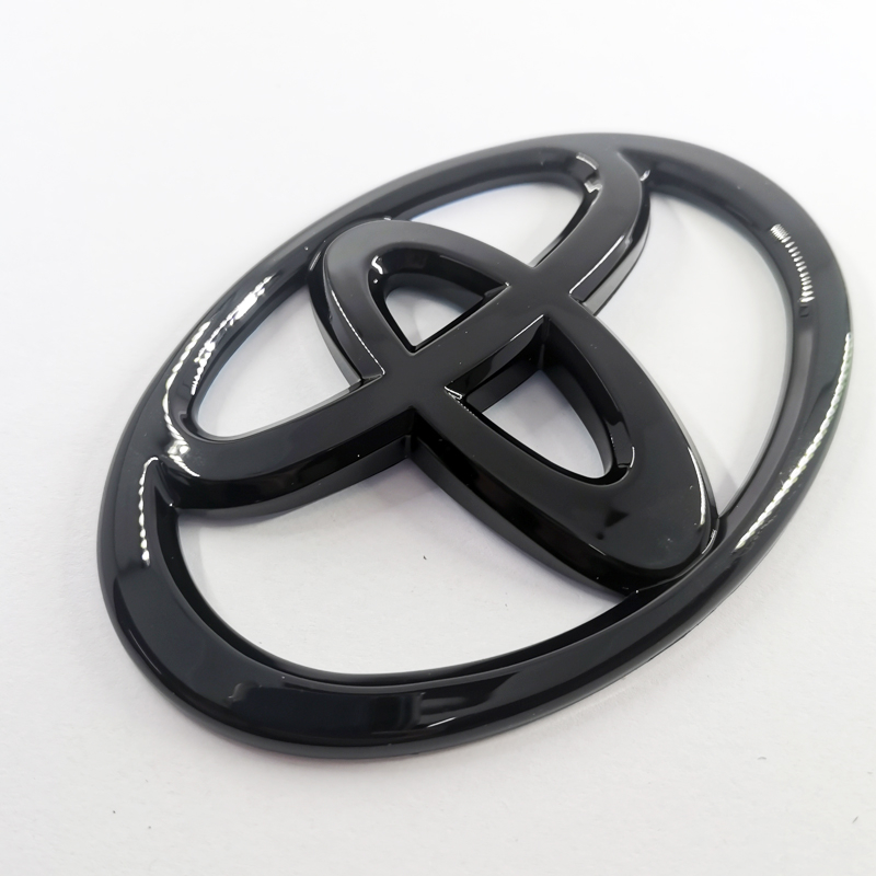 1x ABS Hitam Glossy TOYOTA Logo Mobil Auto Depan Belakang Bagasi Emblem Stiker Decal Badge Pengganti TOYOTA