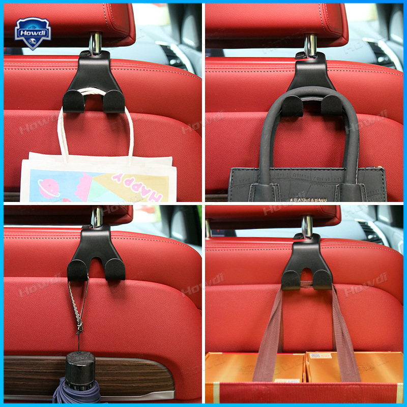 Universal Car Seat Back Hook Headrest Gantungan Tas Mobil Pouch Gantungan Baju Kait Duarable Pengikat Klip Set