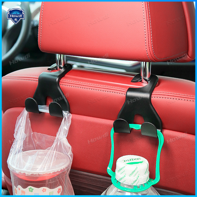 Upgrade Double Head Hooks car Rear Seat Hanging Holder Interior Hook Dengan logo Mobil