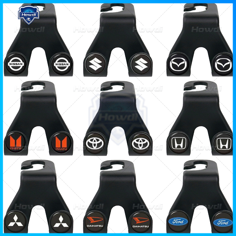 Upgrade Double Head Hooks car Rear Seat Hanging Holder Interior Hook Dengan logo Mobil