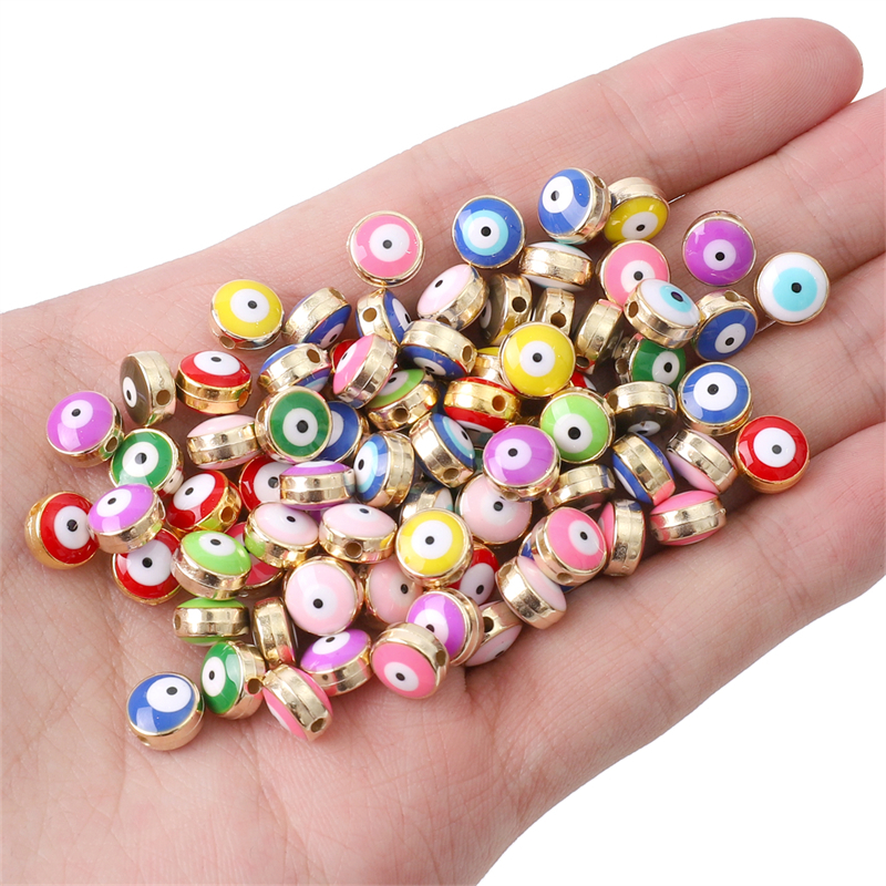 Manik-manik bulat pipih mata resin sekitar 5mm tebal sekitar 1mm diameter lubang 1000 pcs / bungkus 10 trakecs/banyak 8mm galihor ewelry stapelccessories