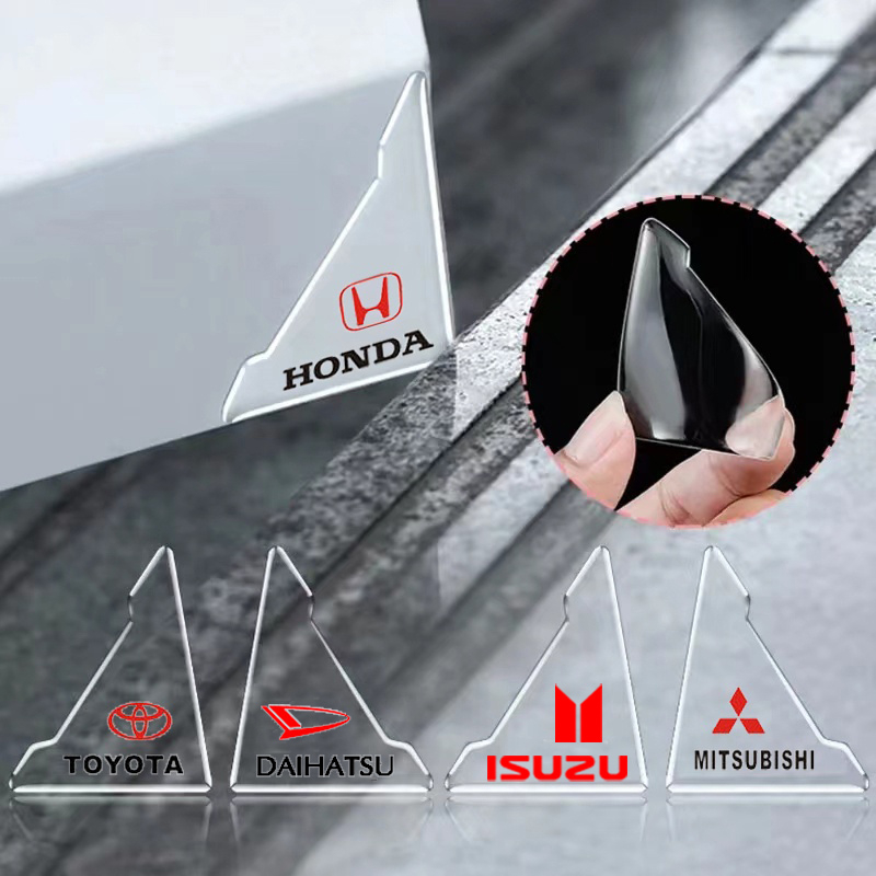 4pcs Sudut Pintu Mobil Transparan Tak Terlihat anti-Tabrakan strip Pintu Kusen Perlindungan Tongkat Pintu Terbuka anti-Tabrakan Stiker