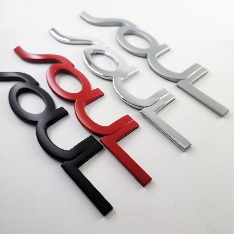 1x Metal SOUL Letter Auto Trunk Lid Emblem Badge Stiker Decal Pengganti KIA SOUL