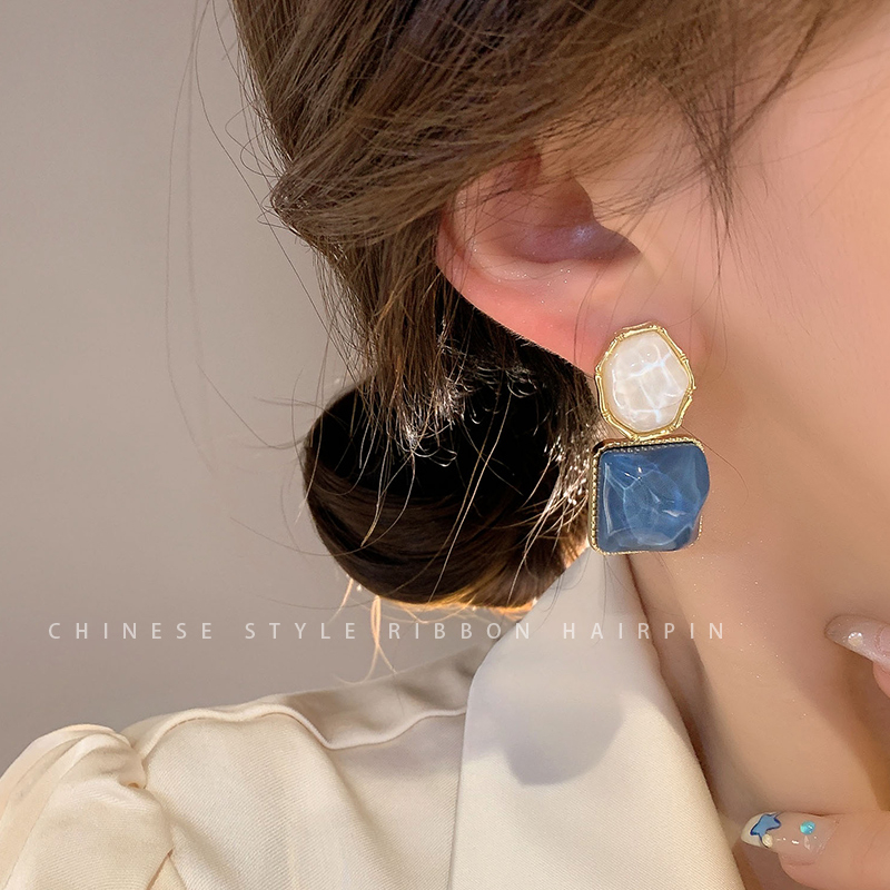 Anting Pejantan Biru, Anting Hati, set Anting, Aksesoris fashion Wanita