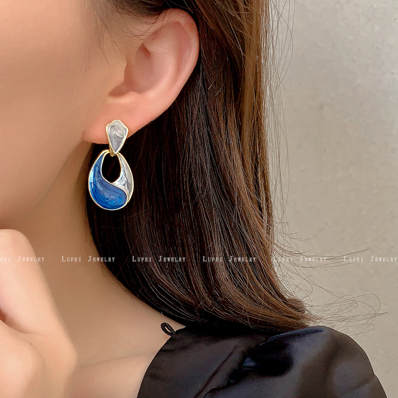 Anting Pejantan Biru, Anting Hati, set Anting, Aksesoris fashion Wanita