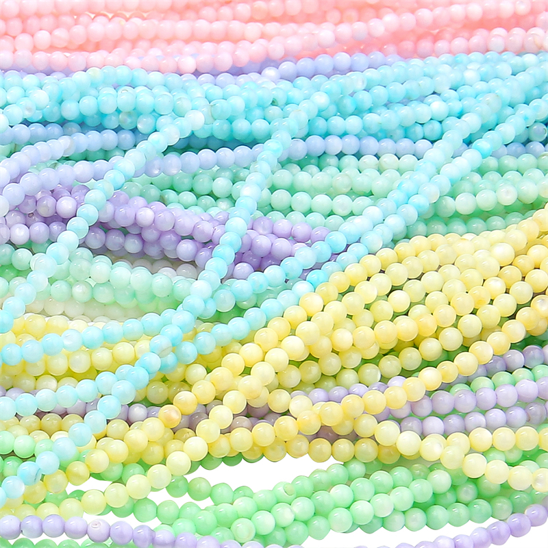 3mm Warna-Warni Alami Air Tawar Shell Putaran Beads DIY Temuan Perhiasan Manik-Manik Shell Chip Longgar Manik-Manik Untuk Perhiasan Membuat Aksesoris