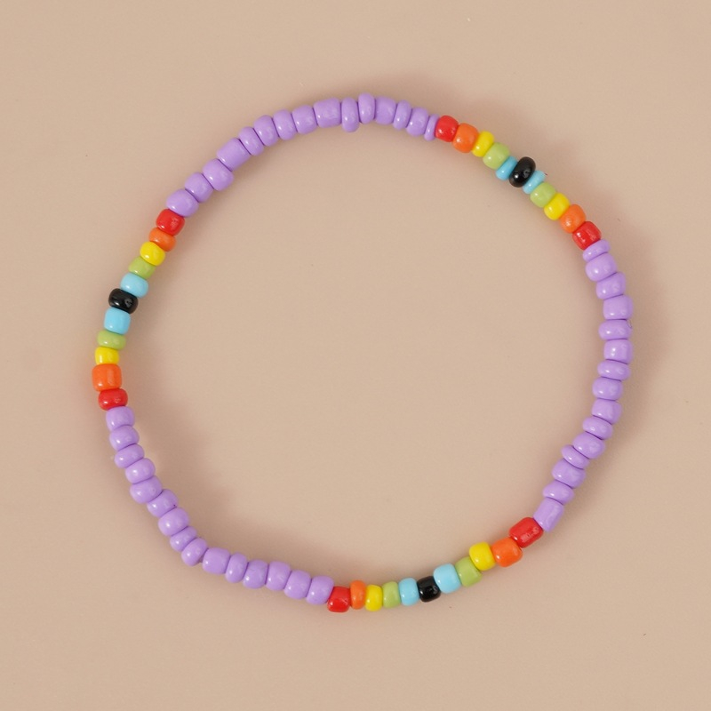 Bohemian Rainbow Rice Bead Rajutan Gelang Rainbow Flower Bead Bracelet Gadis Lucu Hadiah Aksesoris