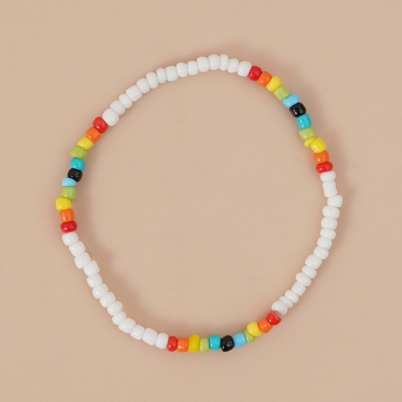 Bohemian Rainbow Rice Bead Rajutan Gelang Rainbow Flower Bead Bracelet Gadis Lucu Hadiah Aksesoris