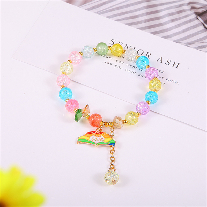 Bohemian Rainbow Rice Bead Rajutan Gelang Rainbow Flower Bead Bracelet Gadis Lucu Hadiah Aksesoris