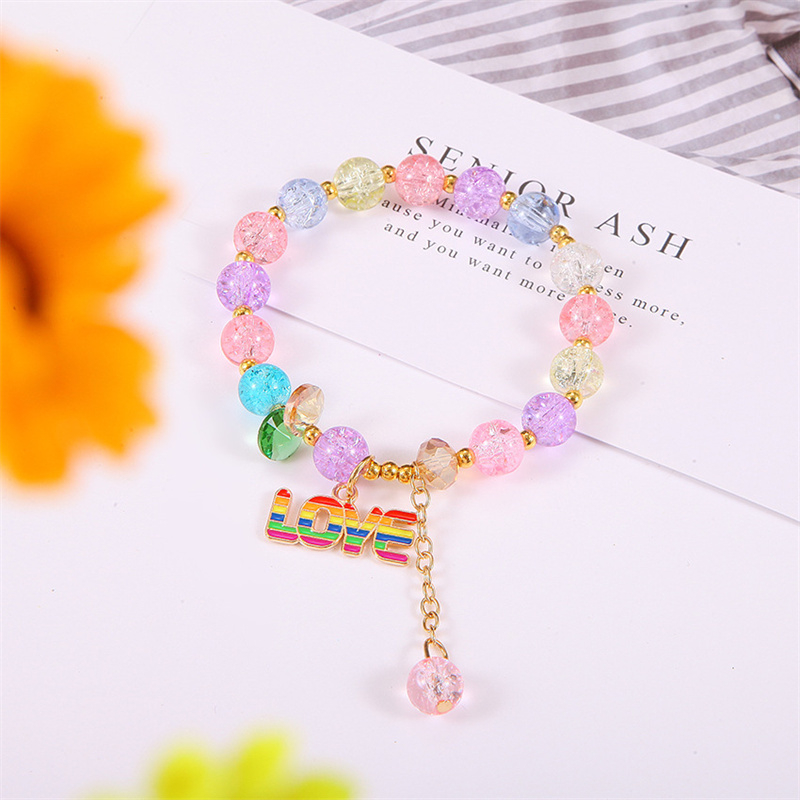 Bohemian Rainbow Rice Bead Rajutan Gelang Rainbow Flower Bead Bracelet Gadis Lucu Hadiah Aksesoris