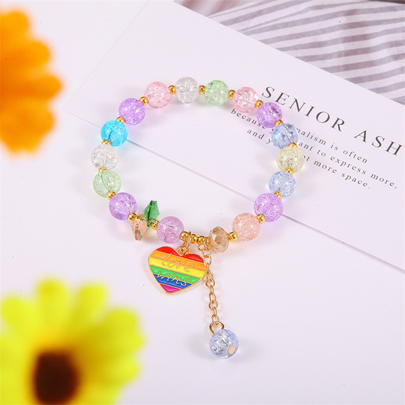 Bohemian Rainbow Rice Bead Rajutan Gelang Rainbow Flower Bead Bracelet Gadis Lucu Hadiah Aksesoris