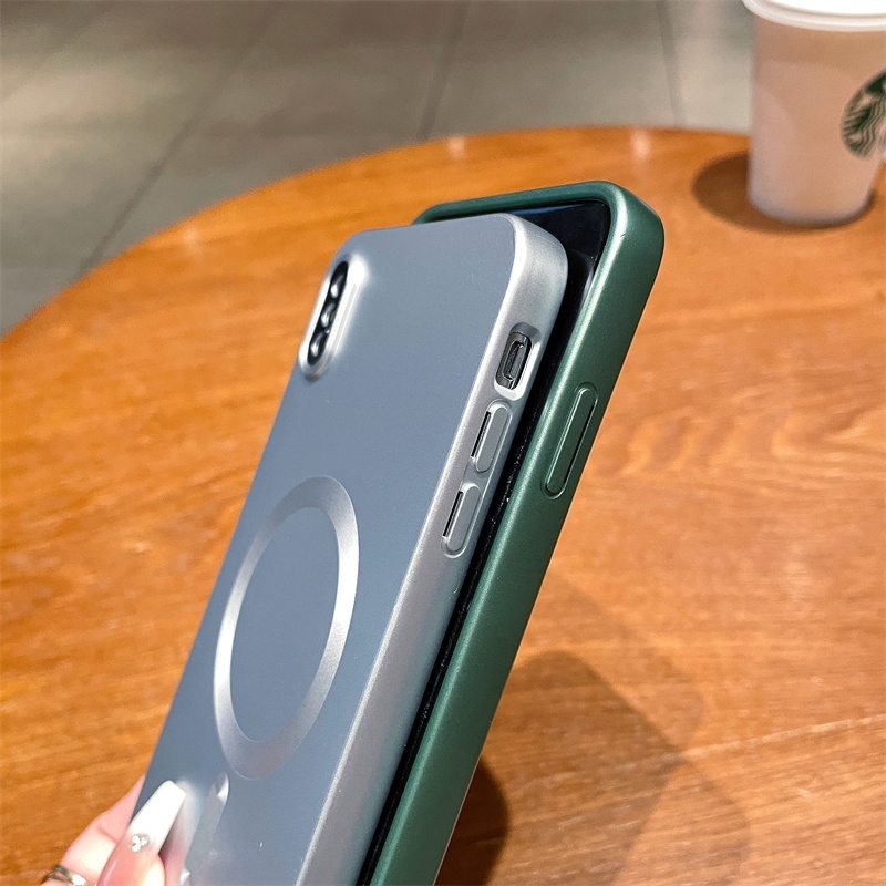 Casing Magnet Plating Mewah Untuk iphone X Xr Xs Max Dengan Pelindung Lensa case Silikon Anti Jatuh