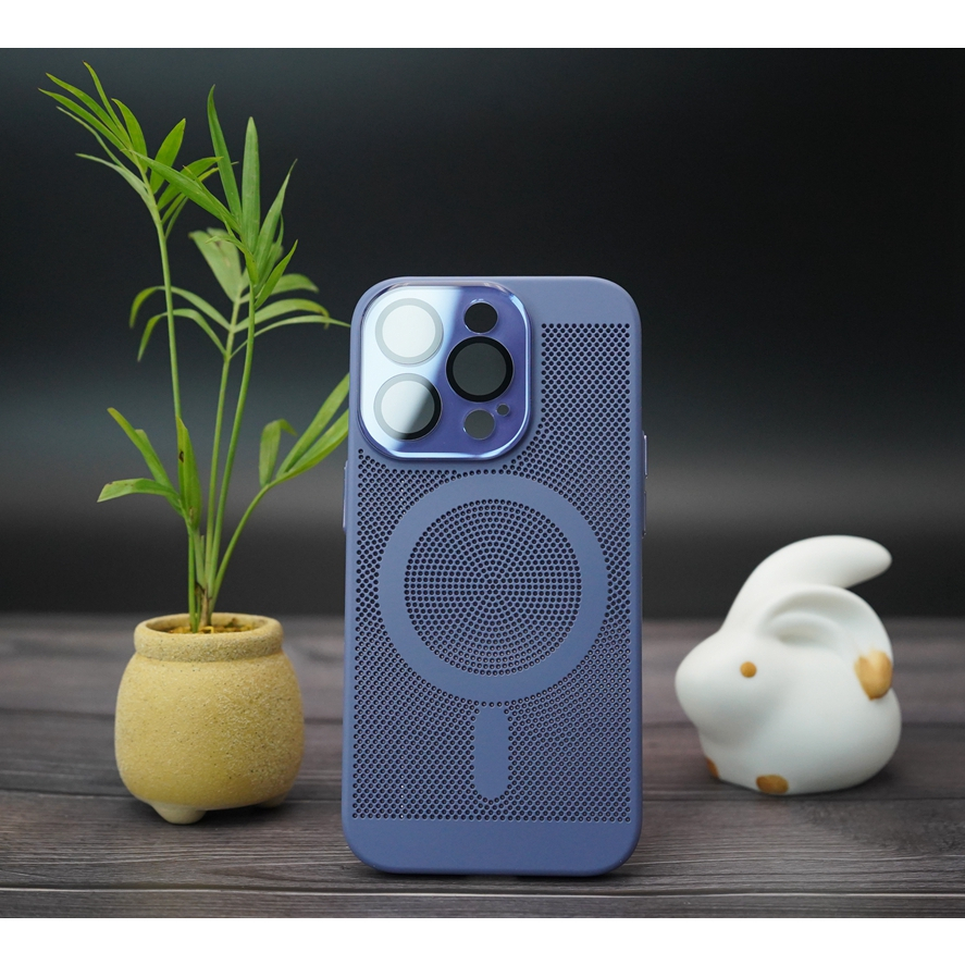 CASE FOR IPHONE【Blue/Pink/Far Peak Blue/White】 Magnetic heat dissipation case with lens film for iPhone 11 12 13 14 Pro max 14plus heat dissipation mesh hole position matte anti drop phone case