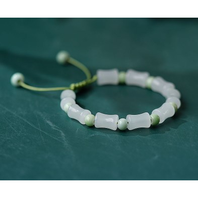 【Bayar di tempat】Gelang Manikmanik Batu Giok Imitasi Bahan Resin Untuk Wanita