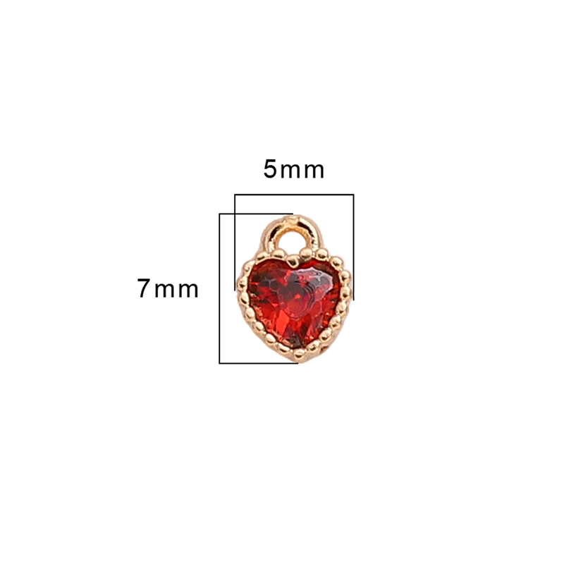 Aksesoris Liontin Zirconium Hias Berbentuk Hati Untuk Membuat Perhiasan Gelang Kalung Anting DIY