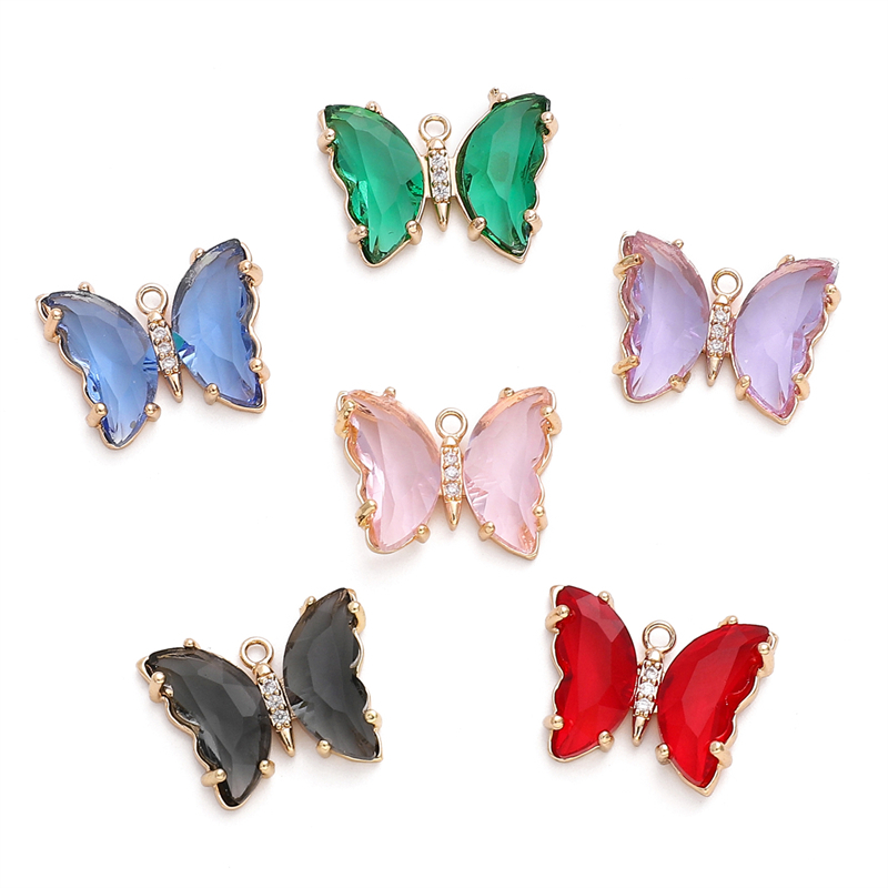 Butterfly Shped Aksesoris Liontin Gantung Tunggal Untuk Membuat Gelang Kalung Anting DIY Yang Indah