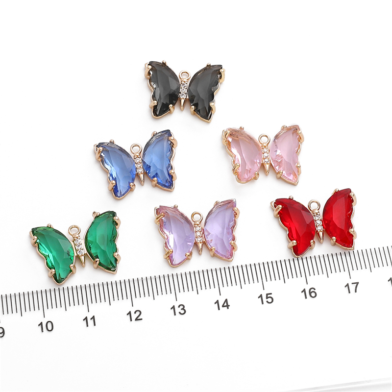 Butterfly Shped Aksesoris Liontin Gantung Tunggal Untuk Membuat Gelang Kalung Anting DIY Yang Indah