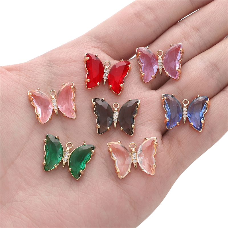 Butterfly Shped Aksesoris Liontin Gantung Tunggal Untuk Membuat Gelang Kalung Anting DIY Yang Indah