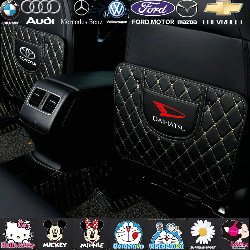 Tikar anti Tendangan Mobil Kulit PU auto seat back protector cover car rear seat organizer Dengan Kantong Penyimpanan Aksesoris interior