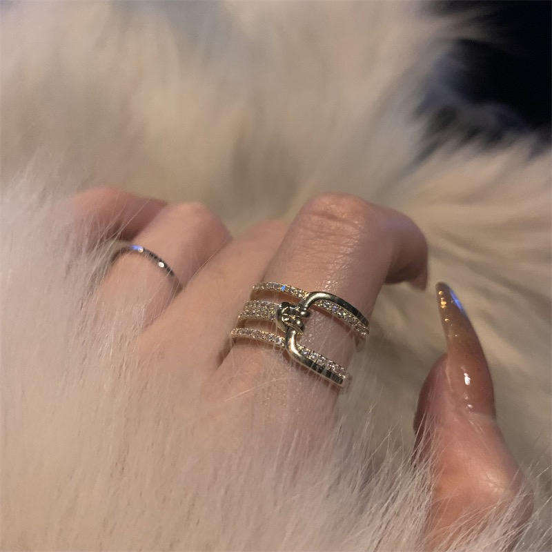 Cincin Zirkon Temperamen Jepang Korea Pembukaan Desain Niche Yang Dapat Disesuaikan ins Influencer Trendi Gaya Keren Perhiasan Cincin Jari Telunjuk