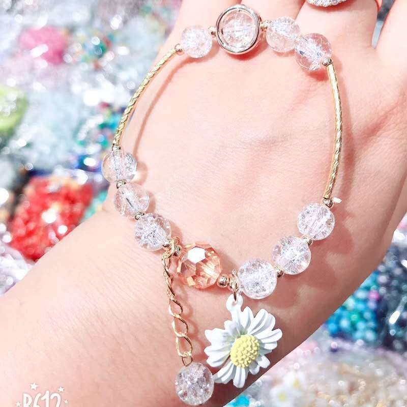 Gelang Daisy Kecil Bunga Matahari Gelang Popcorn Kristal Warna-Warni Modis Dan Lucu Aksesoris Gadis Harga Produsen