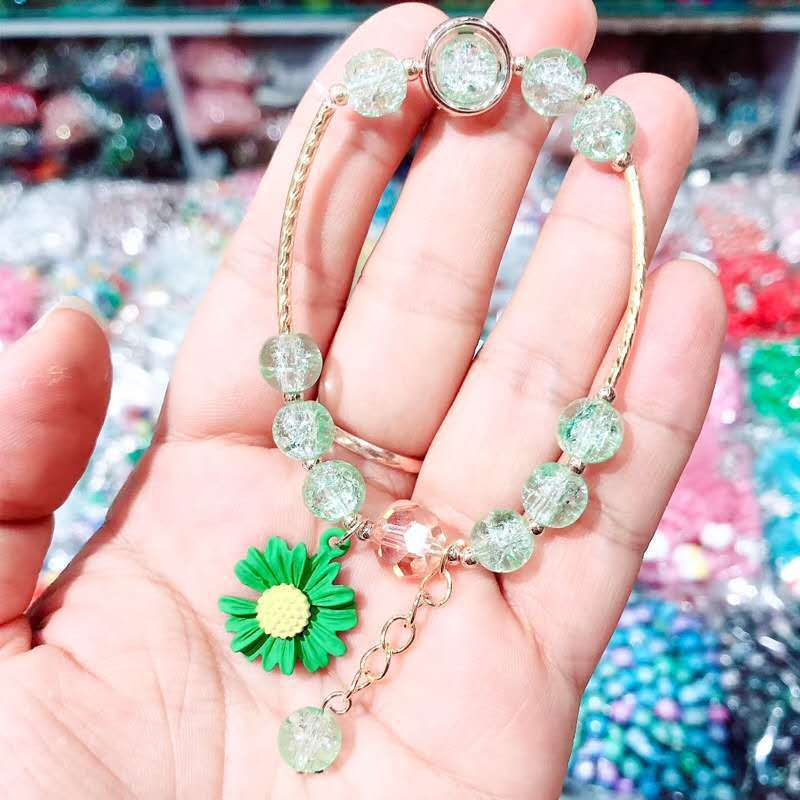 Gelang Daisy Kecil Bunga Matahari Gelang Popcorn Kristal Warna-Warni Modis Dan Lucu Aksesoris Gadis Harga Produsen