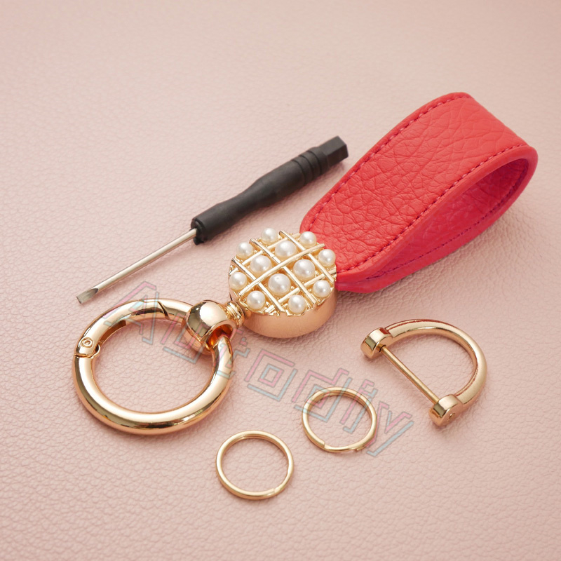 Gantungan Kunci Kulit Universal Lucu Mewah Keyring Braided Rope Buckle Metal Keychains Leather Gantungan Kunci Mobil