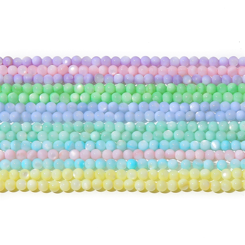 Aksesoris Manik-Manik Shell Air Tawar Alami Mengkilap 3mm Untuk Membuat Kalung Gelang DIY