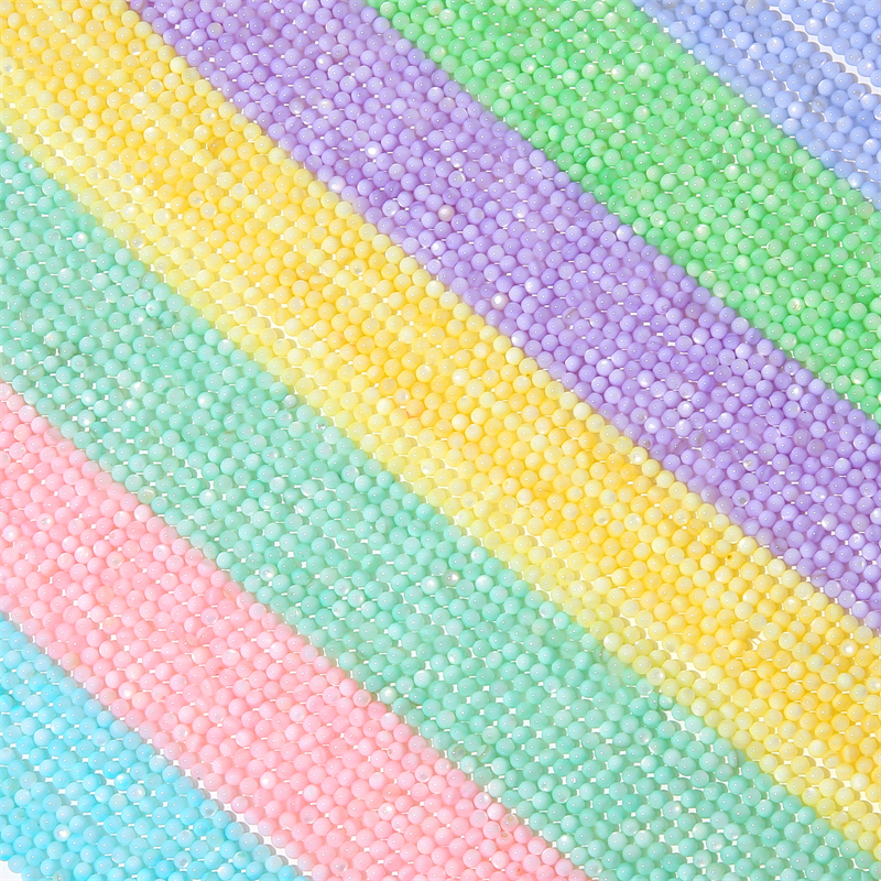 Aksesoris Manik-Manik Shell Air Tawar Alami Mengkilap 3mm Untuk Membuat Kalung Gelang DIY