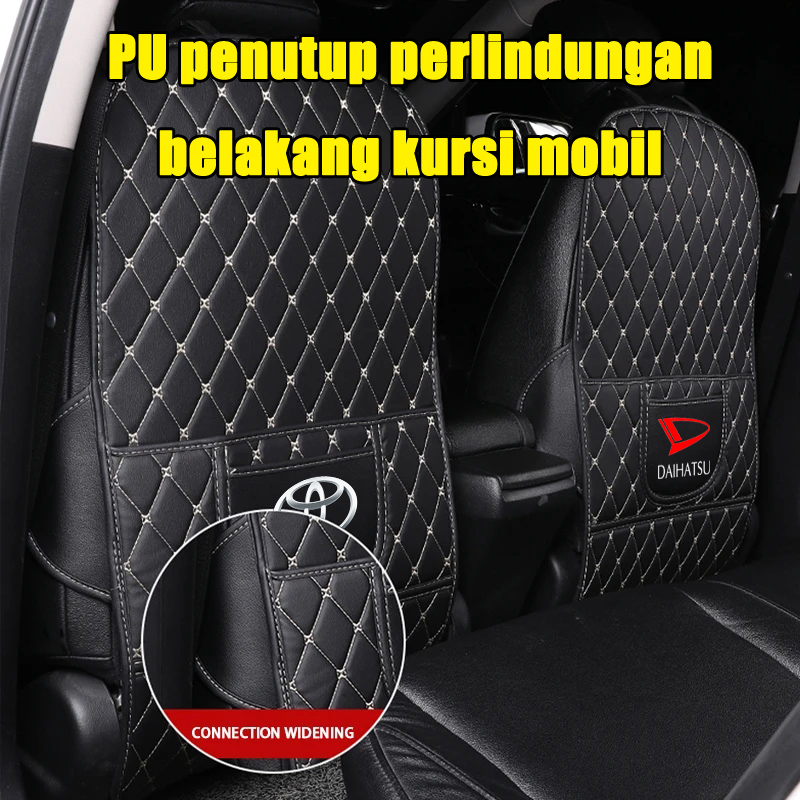 Cover Pelindung Sandaran Kursi Mobil Kulit PU Kartun Toyota Anak anti kick pad waterproof protection, anti Lumpur Dan anti Kotoran pad