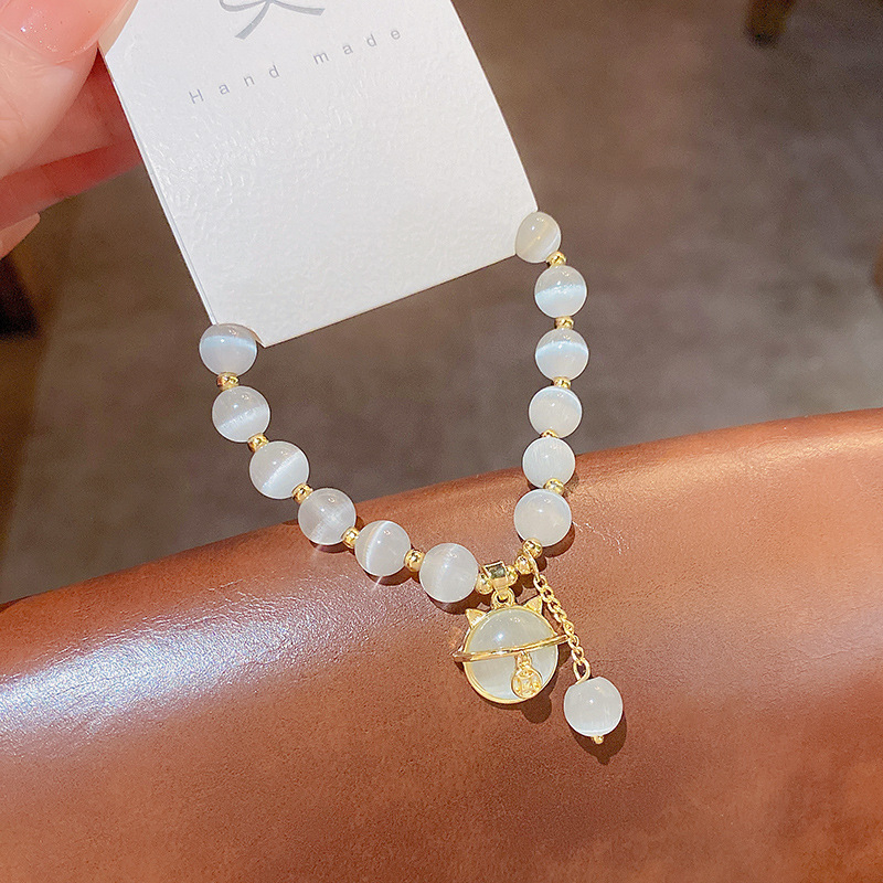 Kualitas Tinggi Mewah Opal Gelang Wanita Tembaga Uang kitten Bracelets