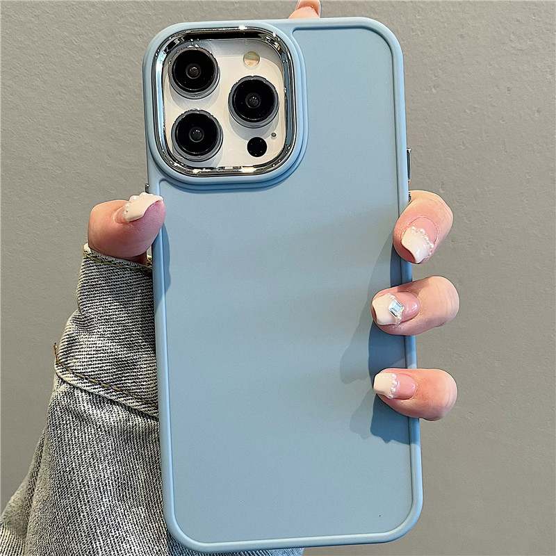 luxury silicon soft TPU + plating camera case for iPhone 11 12 Pro max X XS MAX XR 7 8 PLUS SE 2022 2020 High quality shockproof back cover case