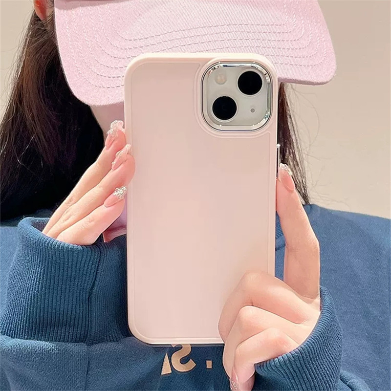 luxury silicon soft TPU + plating camera case for iPhone 11 12 Pro max X XS MAX XR 7 8 PLUS SE 2022 2020 High quality shockproof back cover case