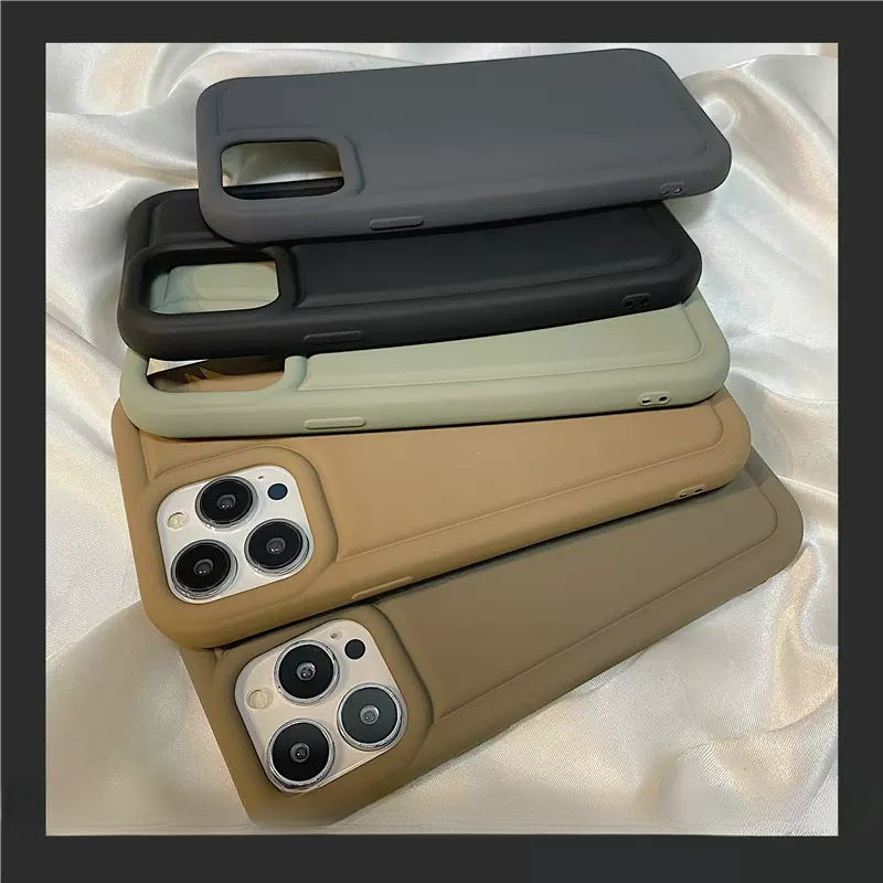 Ins Populer Bantalan Udara Matte Bumper Ponsel Case Untuk iPhone 14 Pro Max11 12 13Pro Max Warna Solid Silikon Shockproof Soft Cover