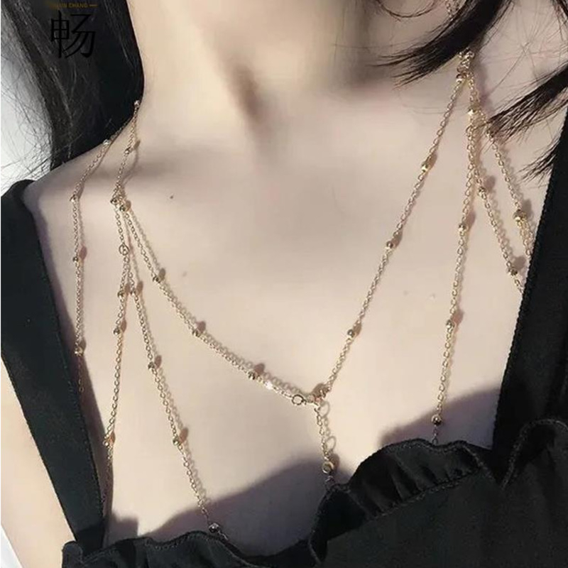 Kalung Aksesoris Rantai Dada Rantai Klavikula Tubuh Pasang