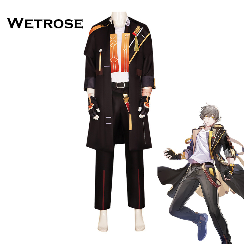 【Wetrose】 Ready Stock Honkai: Star Rail Hero Trailblazer Caelus Man Pria Cosplay Costume Kostum Baju Set