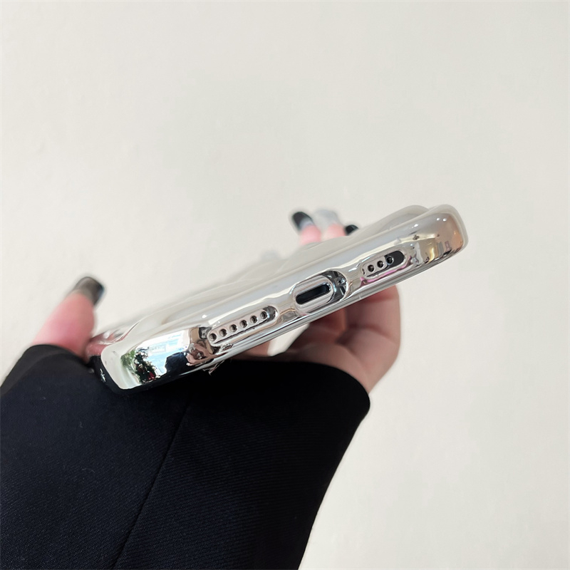 IPHONE Casing Plating Tekstur Meteorit Laser Glossy Untuk Iphone14 13 12 11 Pro Max Warna Polos Anti-knock Cover