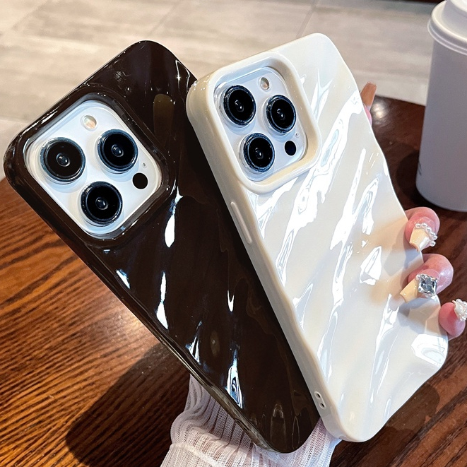 IPHONE Casing Ponsel Silikon Lembut Motif Gelombang Kreatif Iphone14 13 12 11 Pro Max X Xs Xr 6 7 8 Plus SE 2020 Shockproof Case Cover