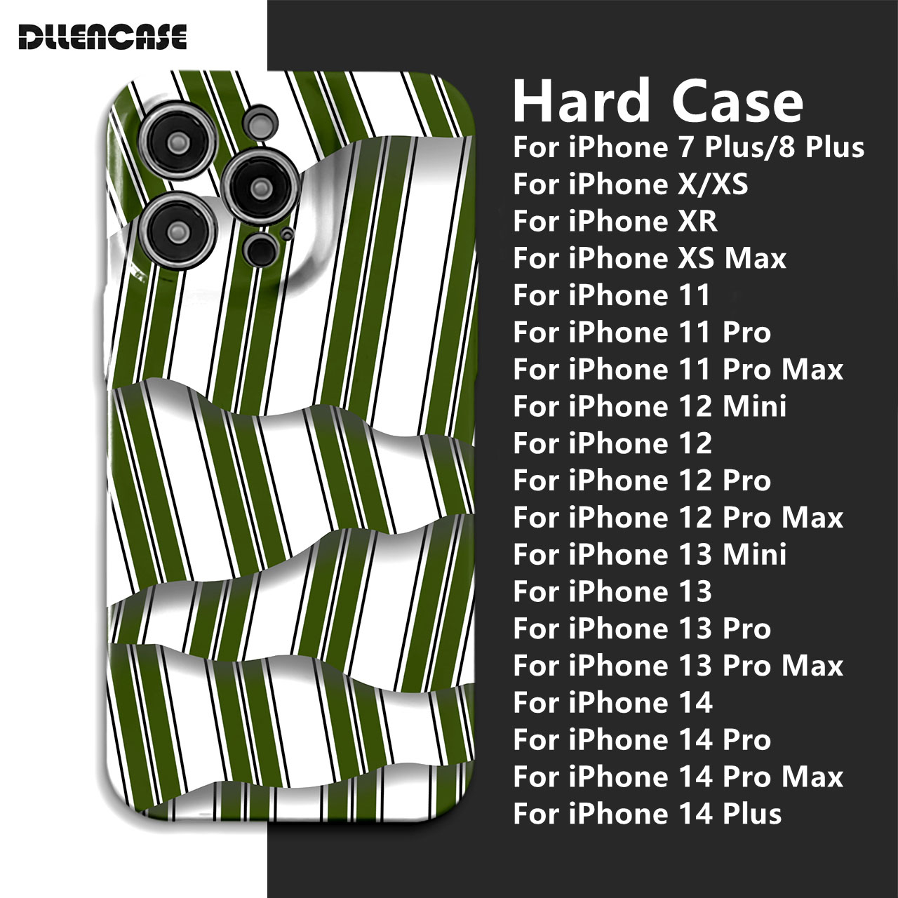 Dllencase Kompatibel Untuk iPhone 14 Pro Max 13pro Max13 /12 /11Seri Baru Film Trendi Cangkang Hard Case Tahan Guncangan Dan Jatuh, Dengan Nuansa premium E081