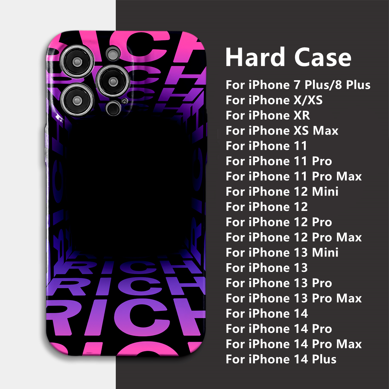 Dllencase Kompatibel Untuk iPhone 14 Pro Max 13pro Max13 /12 /11Seri Baru Film Trendi Cangkang Hard Case, Tahan Guncangan Dan Jatuh, Dengan Nuansa premium E084