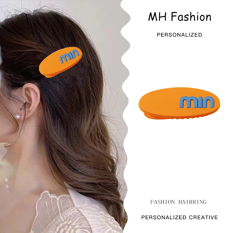 Jepit Rambut Huruf min Lucu Korea Klip Bang Gadis Akrilik Berwarna-warni Jepit Rambut Kecil Anak