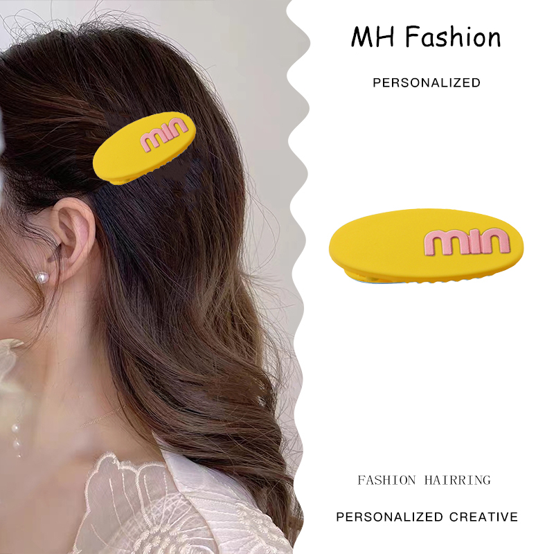 Jepit Rambut Huruf min Lucu Korea Klip Bang Gadis Akrilik Berwarna-warni Jepit Rambut Kecil Anak
