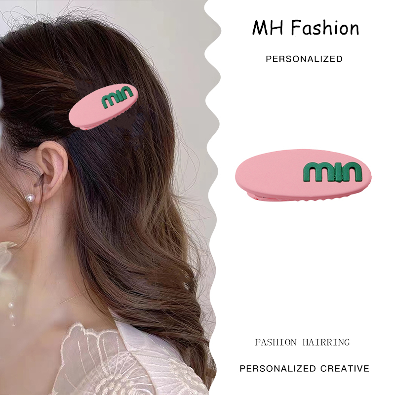 Jepit Rambut Huruf min Lucu Korea Klip Bang Gadis Akrilik Berwarna-warni Jepit Rambut Kecil Anak
