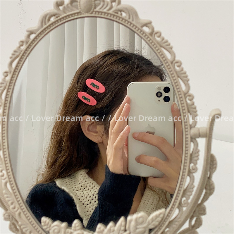 Jepit Rambut Huruf min Lucu Korea Klip Bang Gadis Akrilik Berwarna-warni Jepit Rambut Kecil Anak