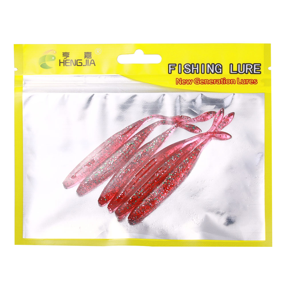 Hengjia Cacing SOFT LURES 6Pcs/Pack 9.5cm 3.1g Umpan Silikon 4warna Buatan Jig Wobbler Lembut Umpan Plastik Bass Trout Tackle