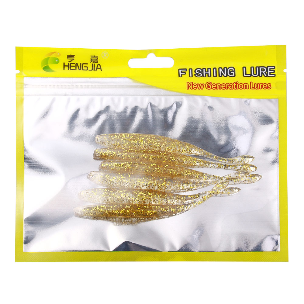 Hengjia Cacing SOFT LURES 6Pcs/Pack 9.5cm 3.1g Umpan Silikon 4warna Buatan Jig Wobbler Lembut Umpan Plastik Bass Trout Tackle