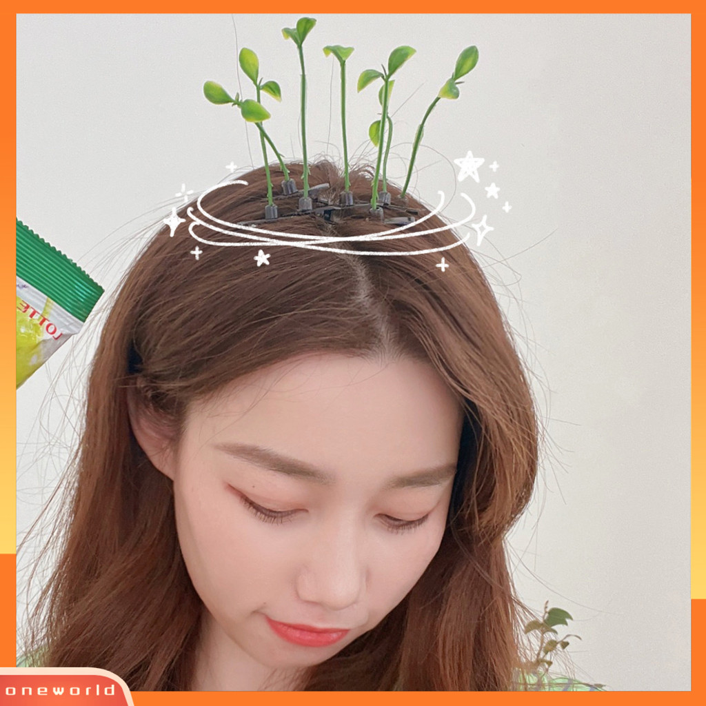 [ONE] Hair Clip Funny Snap-on Decorative Attractive Wear-resistant Hair Decoration Gifts Kids Girls Women Bean Sprout Hairpin Barrette for Daily Wear